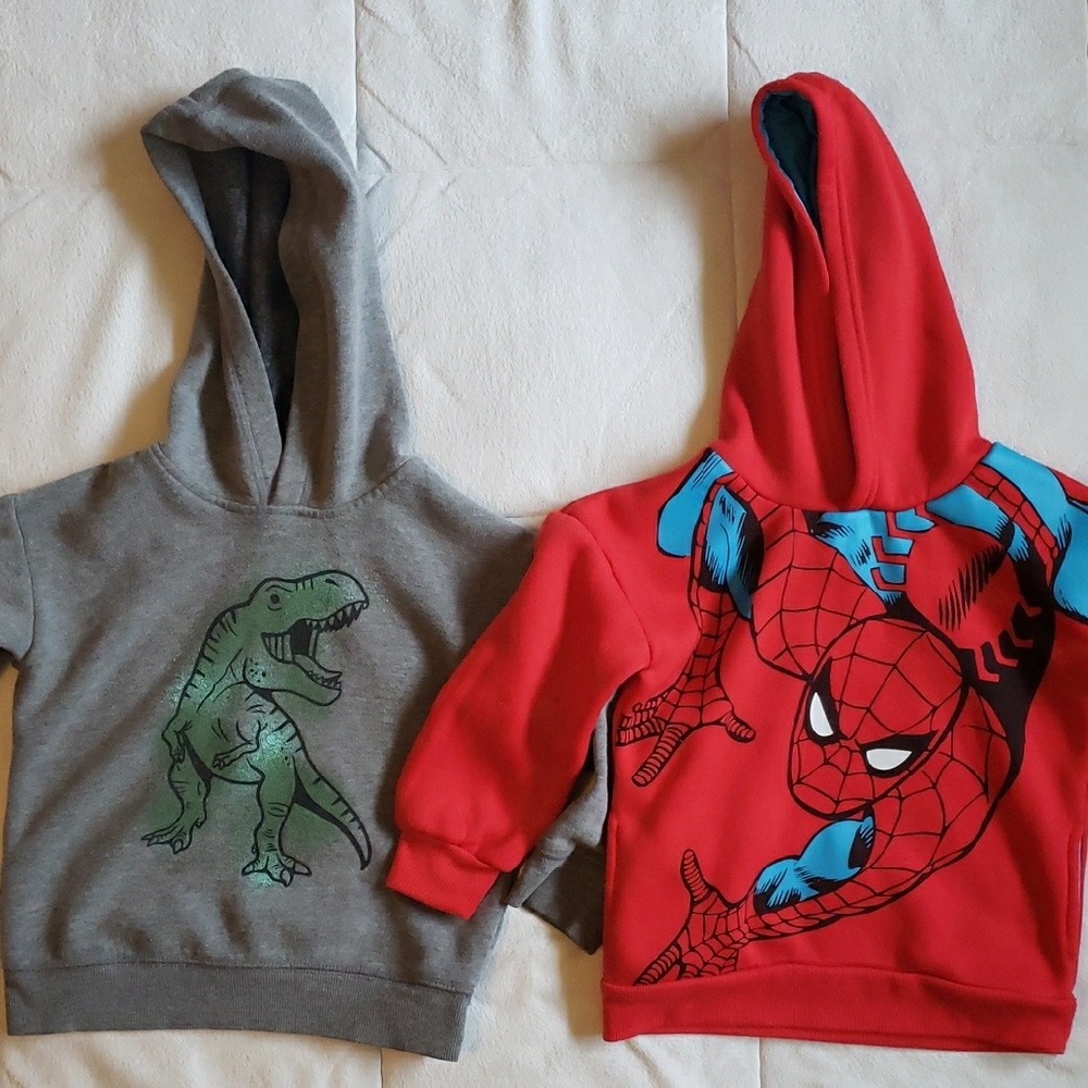 Kids Graphic Hoodies - Red and Gray